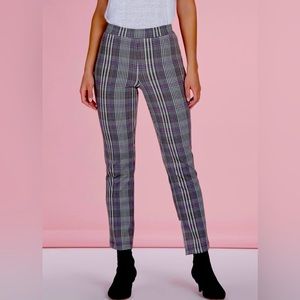 Sanctuary Women's Carnaby Plaid Pull-On Cropped Leggings Light Purple
